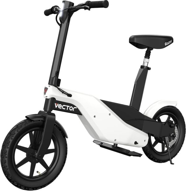 Razor Vector Electric Mini-Bike with a Futuristic Design, Up to 18 MPH, Up to 13.5 Miles Range, 14” air-Filled Street Tires, Powerful 350 watt, 36-Volt Drive System