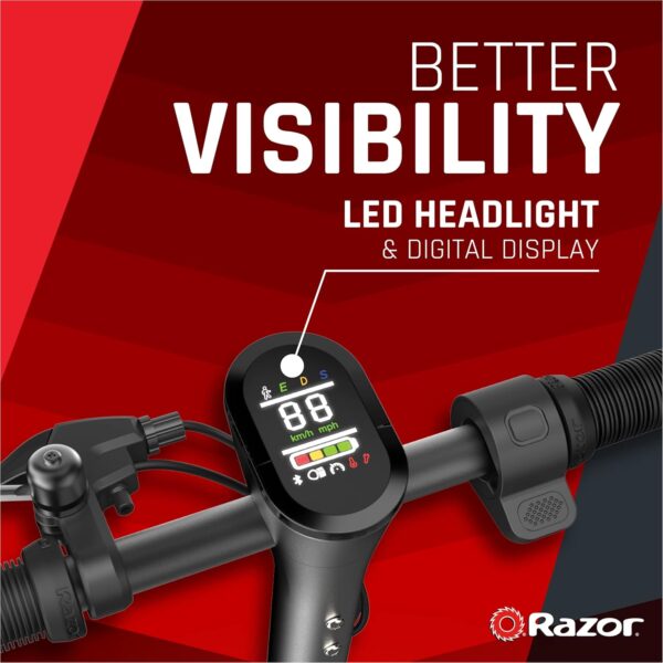 Razor C45 Electric Scooter – Up to 19.9 MPH with Cruise Control, Up to 23 Miles of Range, Foldable and Portable, Bluetooth Wireless Tech Enabled to Connect to Razor E Rides App - Image 3